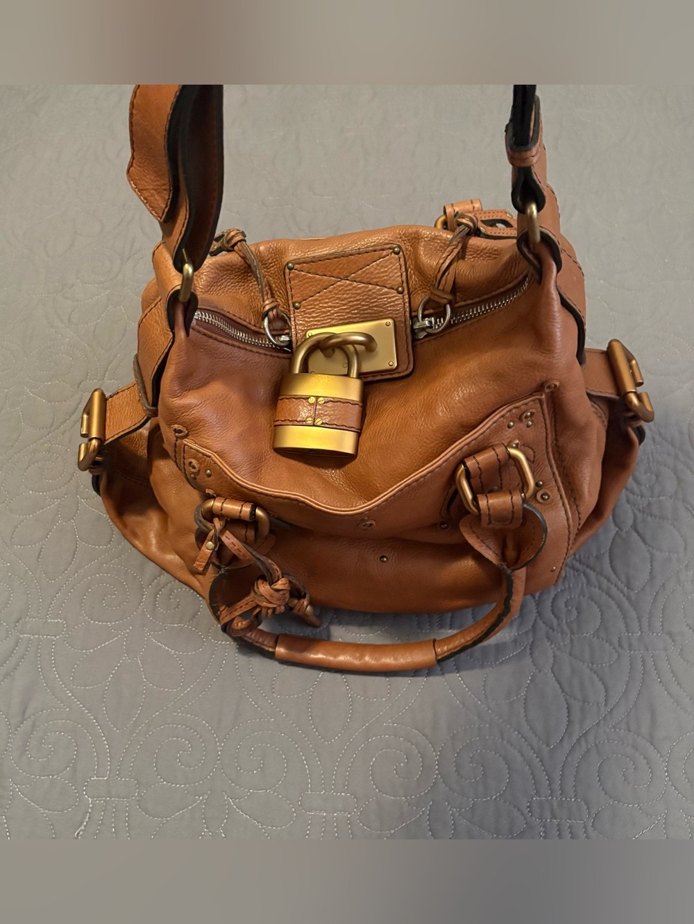 Authentic Vintage Chloé Paddington Leather Satchel Bag – Tan/Cognac - Picture 8 of 15